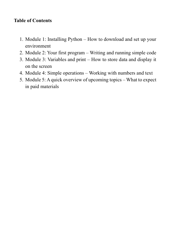 "Free Pack" course preview