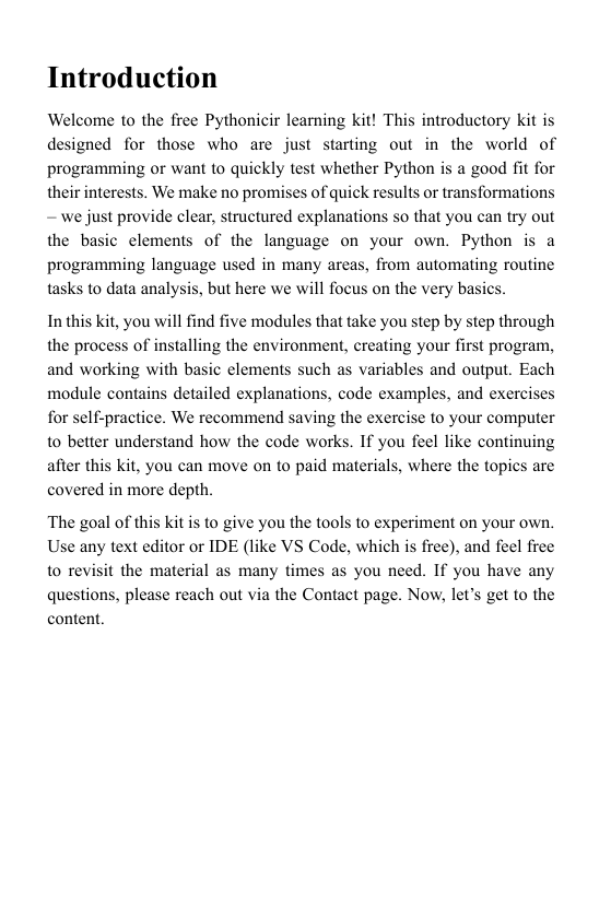 "Free Pack" course preview