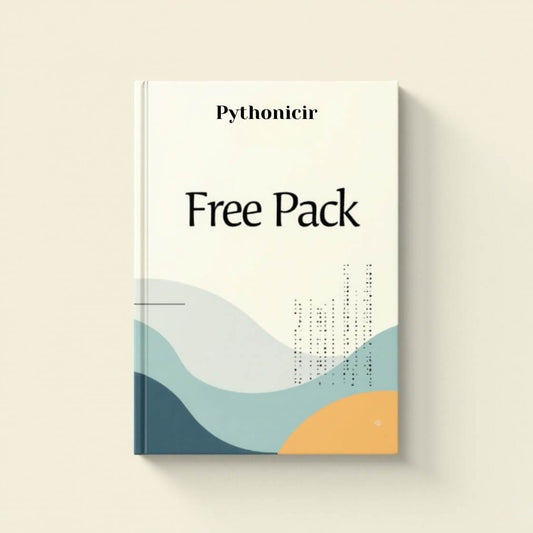 Book with 'Pythonicir Free Pack' on a beige background