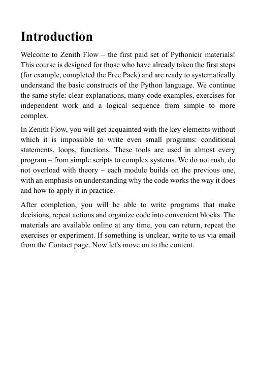 "Zenith Flow" course preview