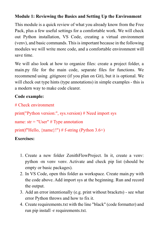 "Zenith Flow" course preview